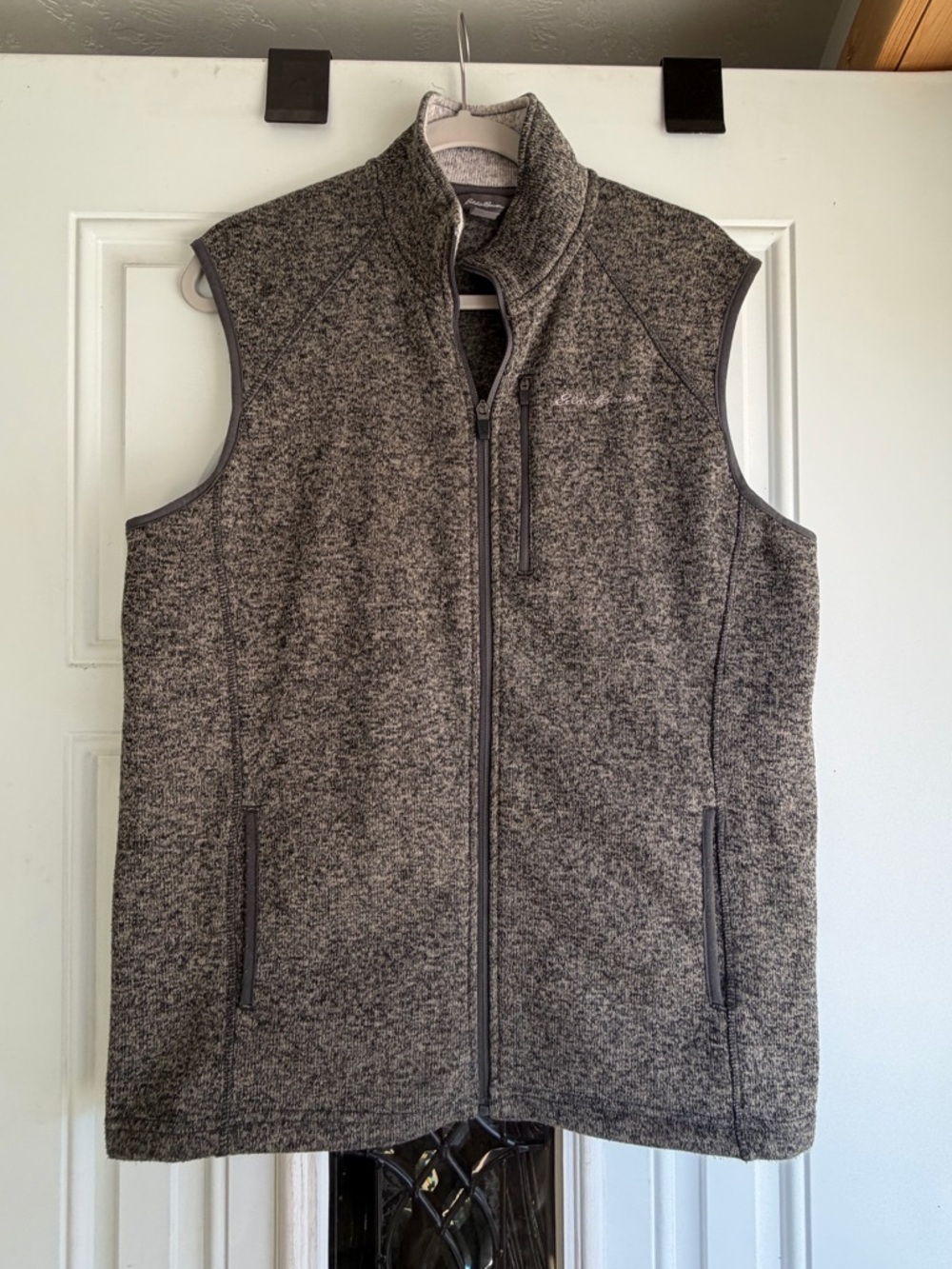 Eddie Bauer Heather Gray Full-Zip Fleece Vest